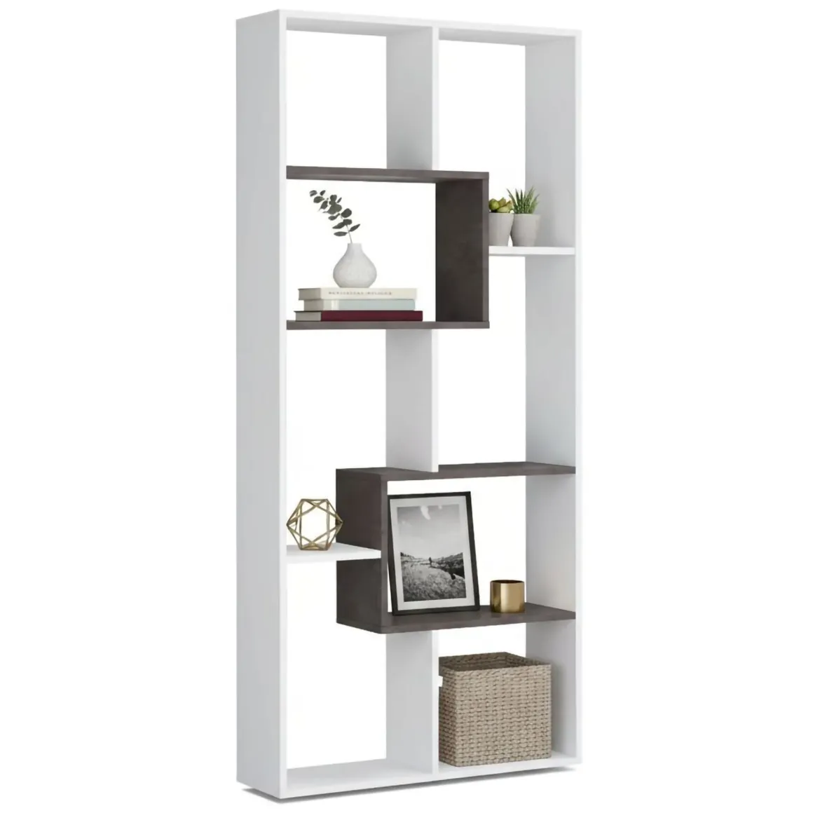 Libreria salvaspazio bianca e ossido 80x180h cm - Arconnor