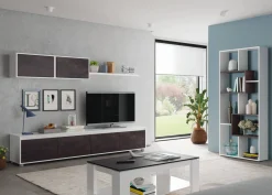 Libreria salvaspazio bianca e ossido 80x180h cm - Arconnor