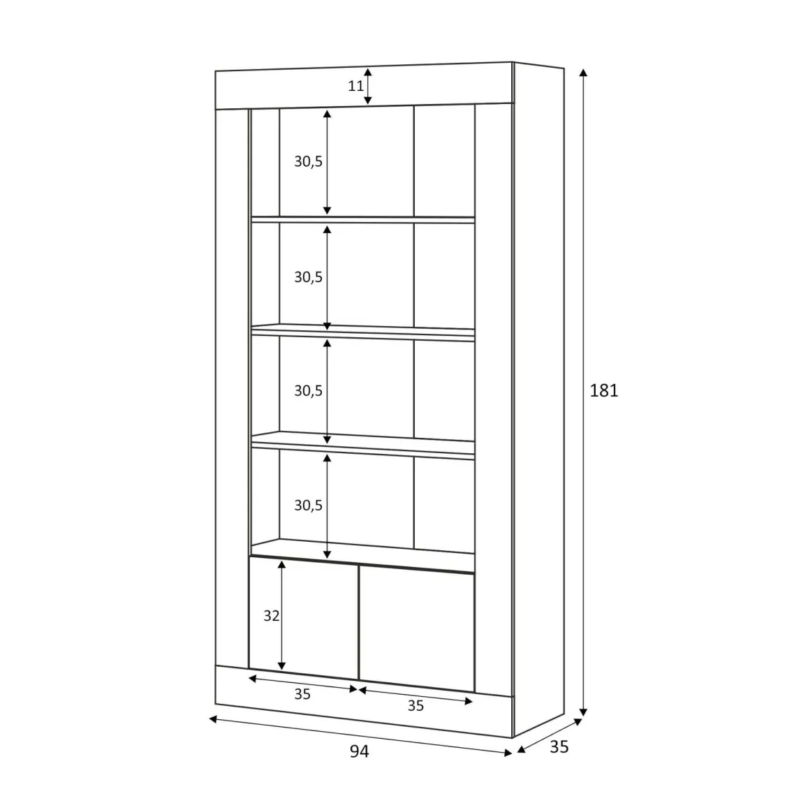 Libreria salvaspazio bianca lucida 94x181h cm - Arinius