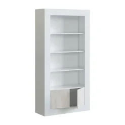 Libreria salvaspazio bianca lucida 94x181h cm - Arinius