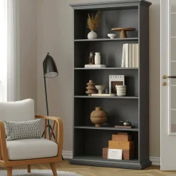 Librerie > Dmora Libreria salvaspazio grigia 96x200h cm - Aragon Grigio