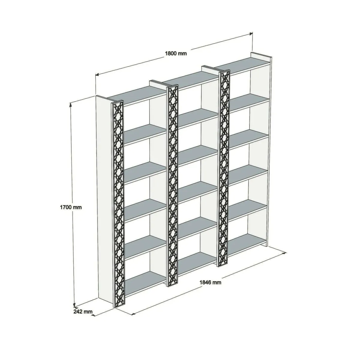 Librerie|Ufficio > Dmora Libreria salvaspazio noce e bianca 64x170h cm - Vele Bianco, Marrone Noce