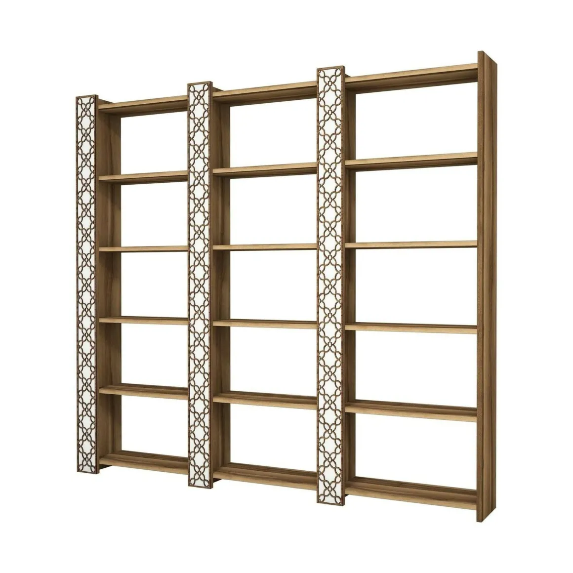 Librerie|Ufficio > Dmora Libreria salvaspazio noce e bianca 64x170h cm - Vele Bianco, Marrone Noce