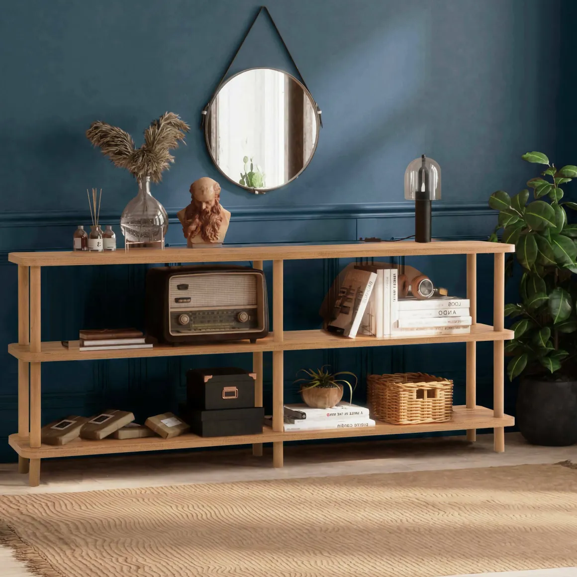 Librerie > Dmora Libreria salvaspazio quercia 58x138h cm - Allium Marrone Quercia