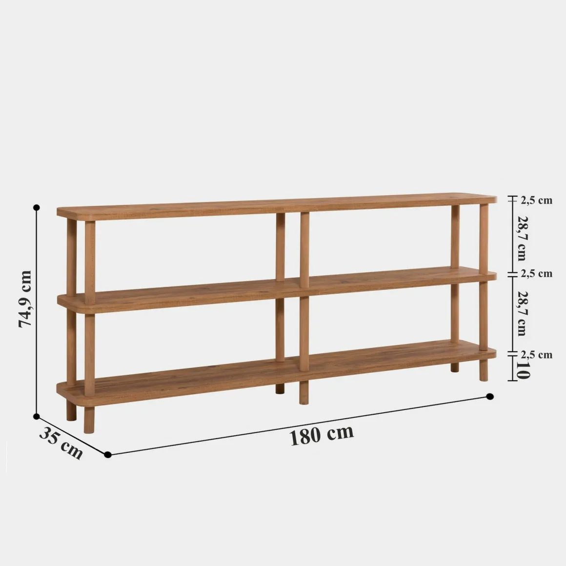 Librerie > Dmora Libreria salvaspazio quercia 58x138h cm - Allium Marrone Quercia