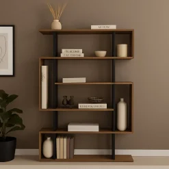 Libreria salvaspazio quercia e antracite 110x161h cm - Agamermis