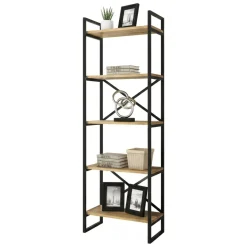 Libreria salvaspazio quercia e nera 58x175h cm - Arbus