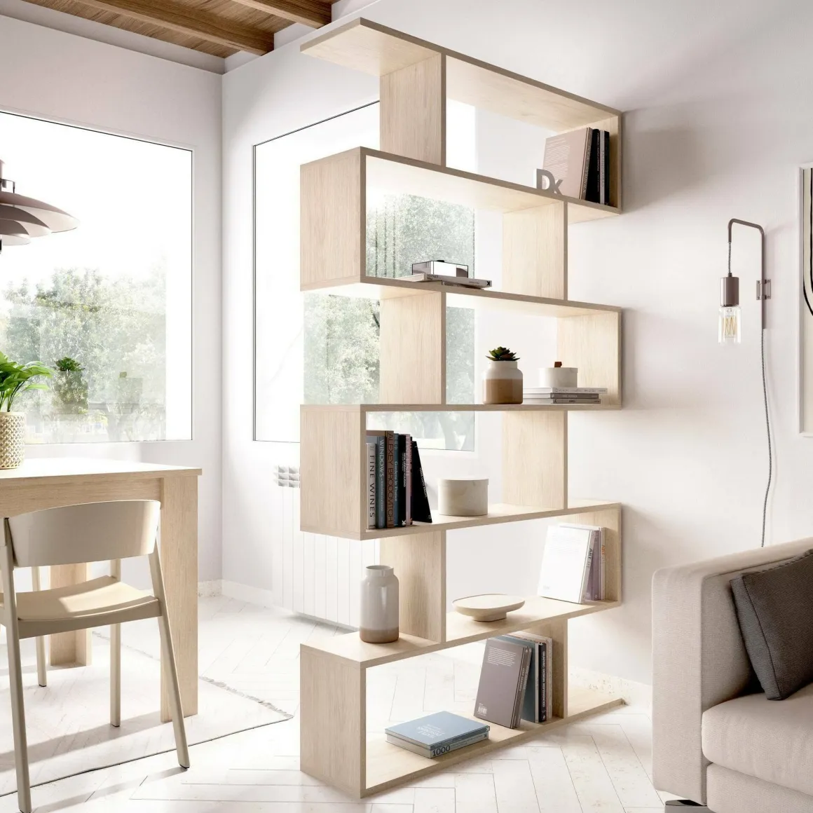 Libreria salvaspazio rovere 80x190h cm - As