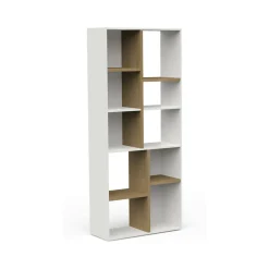 Libreria salvaspazio rovere e bianca 77x182h cm - Nisha
