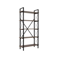 Libreria Suriel, 90x34 h180 cm, Noce e Nero