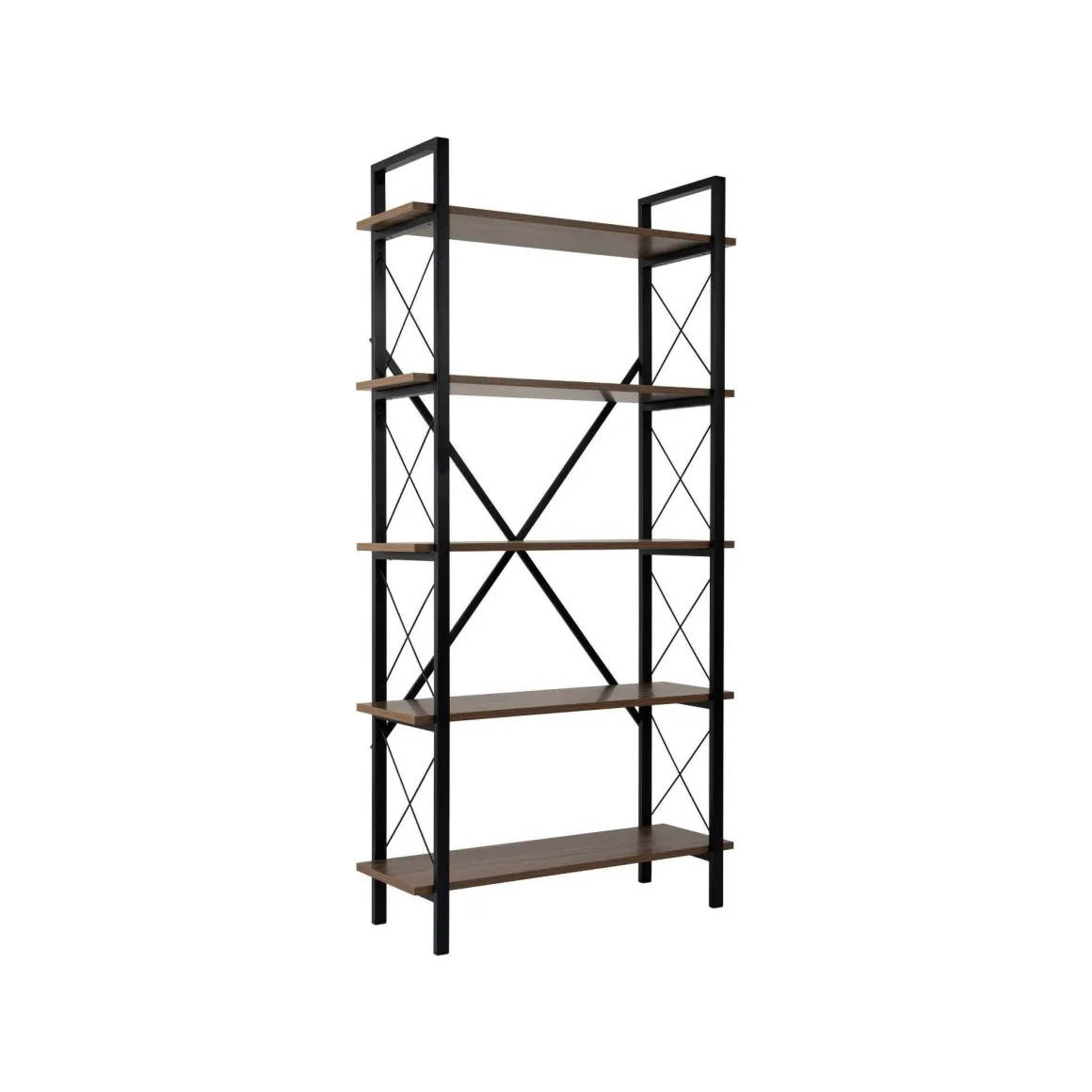 Libreria Suriel, 90x34 h180 cm, Noce e Nero