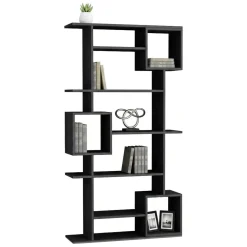 Librerie|Ufficio > Dmora Libreria verticale antracite e beige 110x161h cm - Agamermis Beige, Nero Antracite