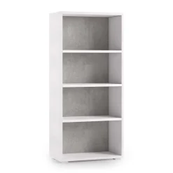 Librerie|Ufficio > Dmora Libreria verticale bianca e cemento 60x195h cm - Allevien Grigio, Bianco Cemento