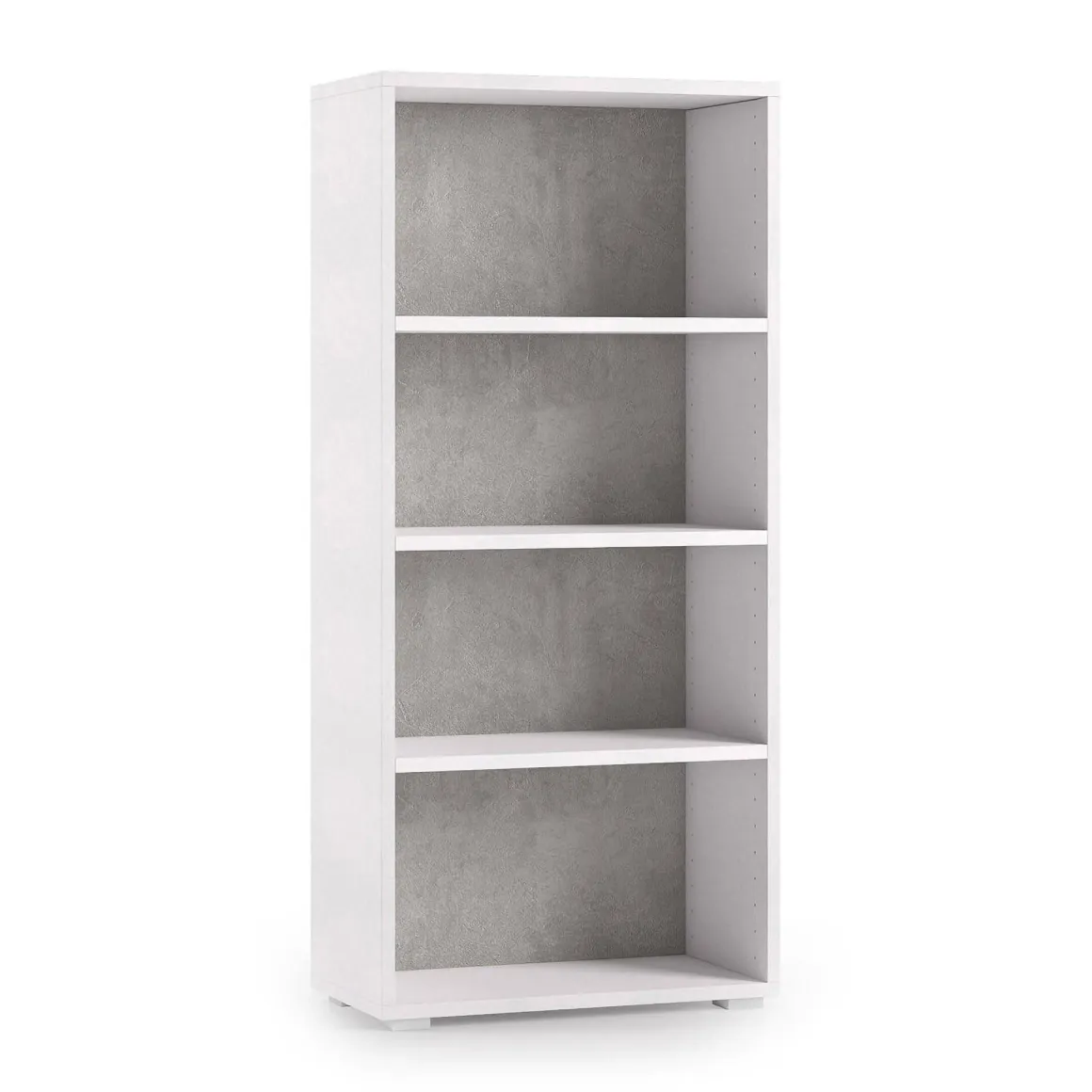 Librerie|Ufficio > Dmora Libreria verticale bianca e cemento 60x195h cm - Allevien Grigio, Bianco Cemento