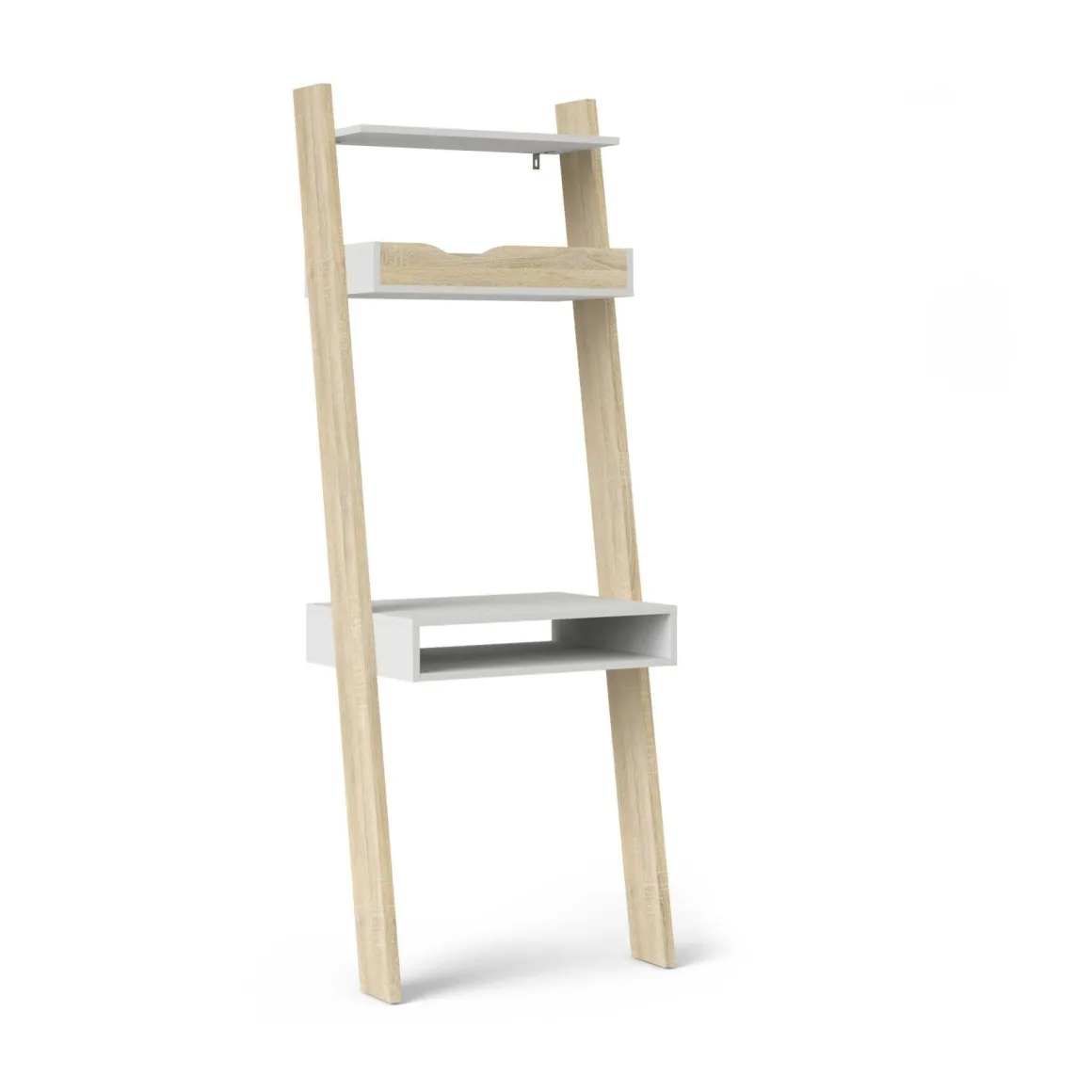 Libreria verticale bianca e quercia 65x180h cm - Aviv
