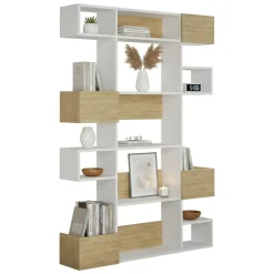 Librerie|Ufficio > Dmora Libreria verticale bianca e rovere 120x171h cm - Artich Marrone, Bianco Rovere
