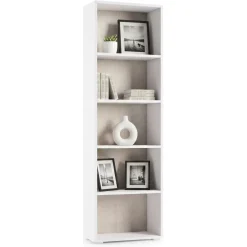 Ufficio|Salotto > Dmora Libreria verticale bianca e rovere 90x180h cm - Eolo Marrone, Bianco Rovere