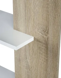 Ufficio|Salotto > Dmora Libreria verticale bianca e rovere 90x180h cm - Eolo Marrone, Bianco Rovere