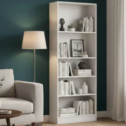 Librerie|Ufficio > Dmora Libreria verticale bianca 96x192h cm - Areca Bianco