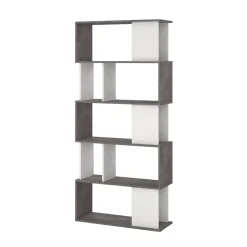 Libreria verticale cemento e bianca 80x173h cm - Arg