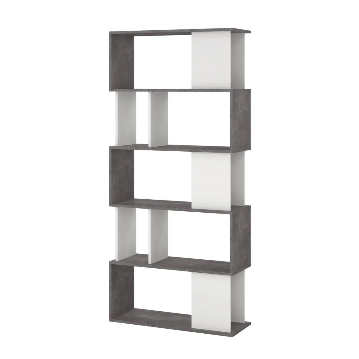 Libreria verticale cemento e bianca 80x173h cm - Arg