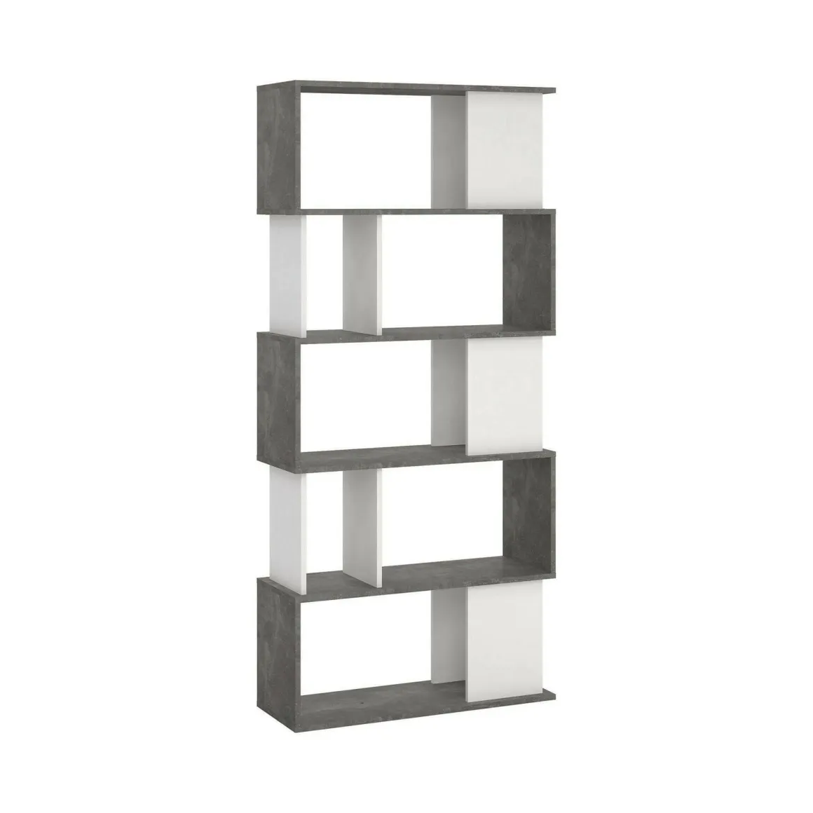 Libreria verticale cemento e bianca 80x173h cm - Arg