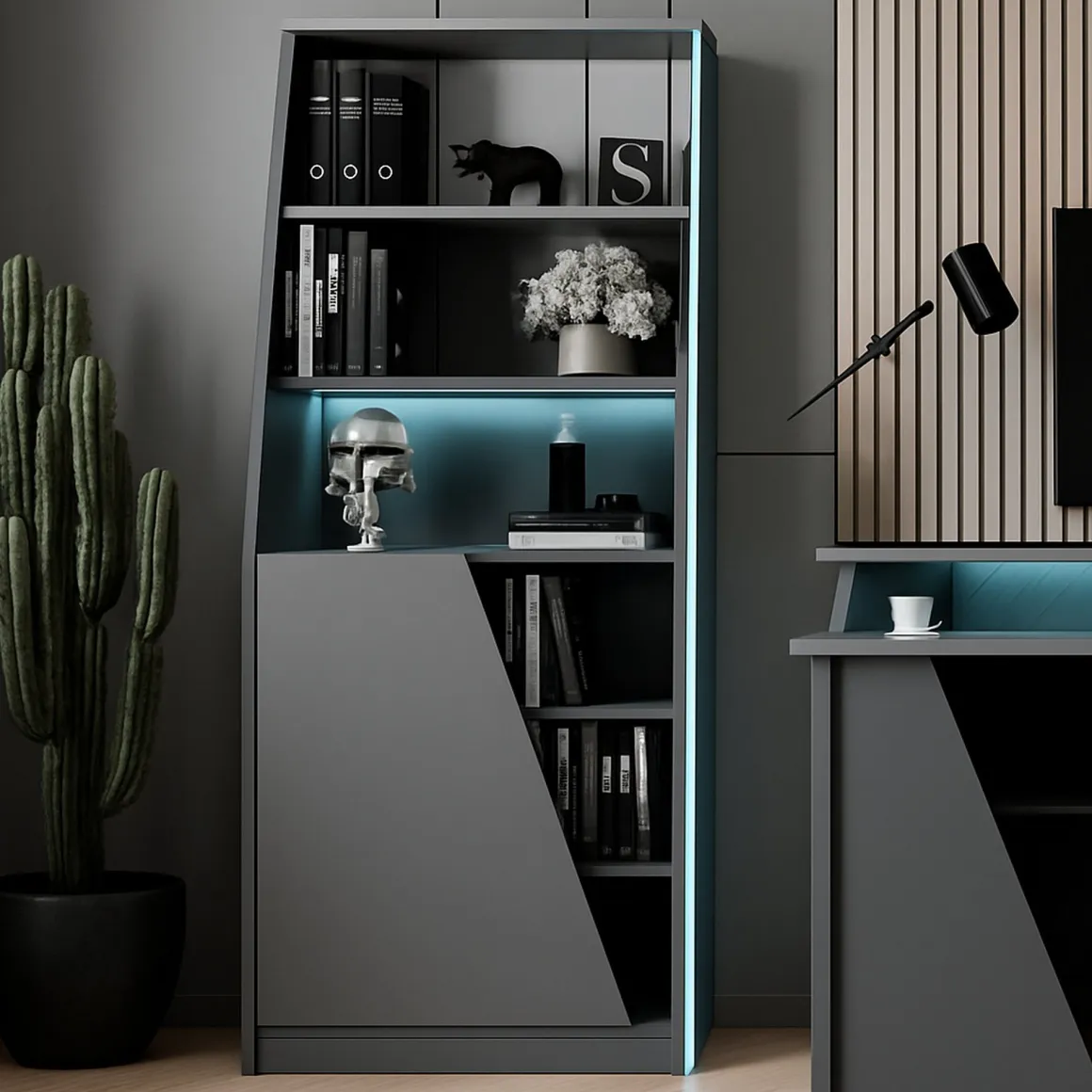 Librerie > Dmora Libreria verticale nera 89x221h cm - Armon Nero