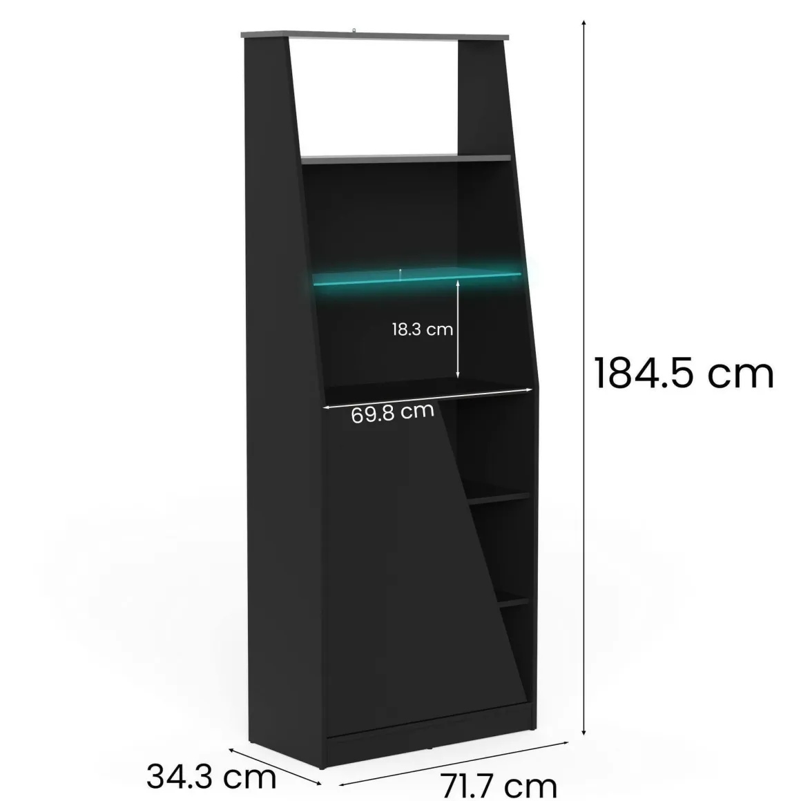 Librerie > Dmora Libreria verticale nera 89x221h cm - Armon Nero