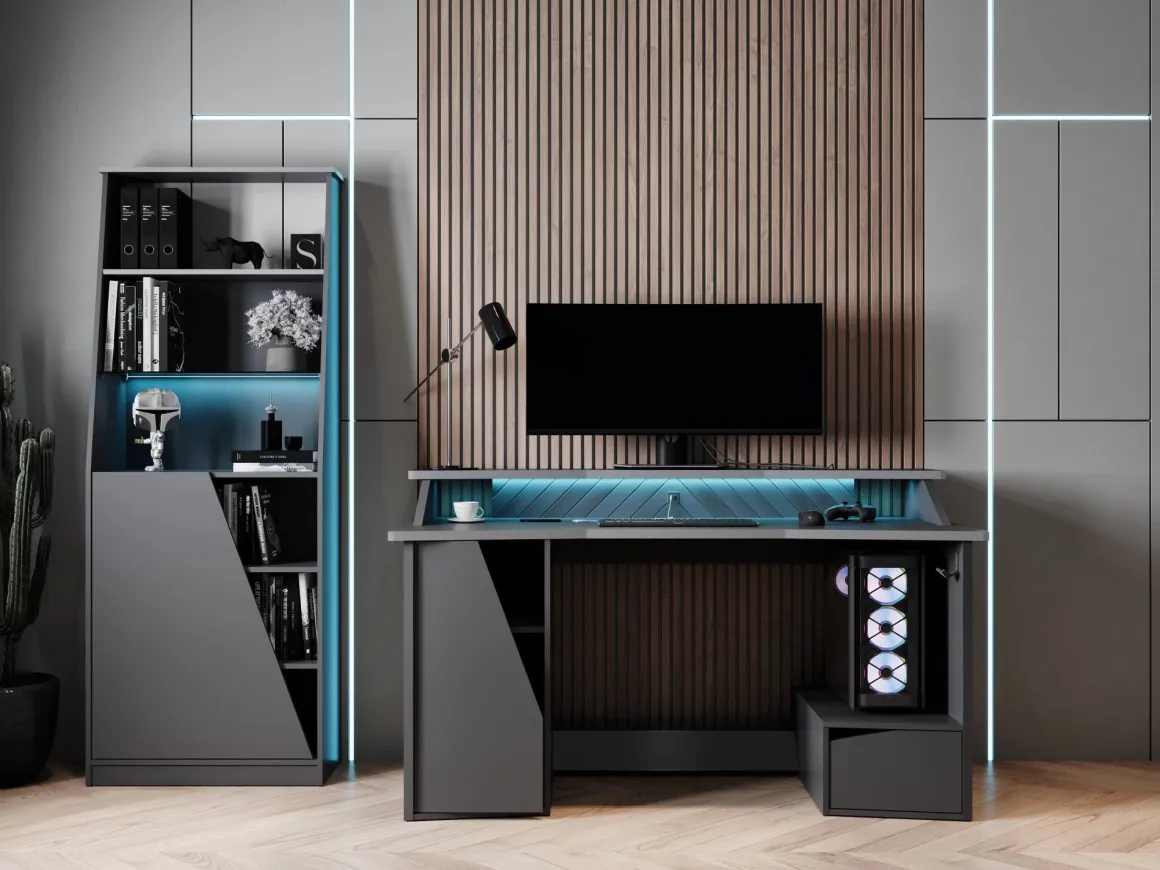 Librerie > Dmora Libreria verticale nera 89x221h cm - Armon Nero