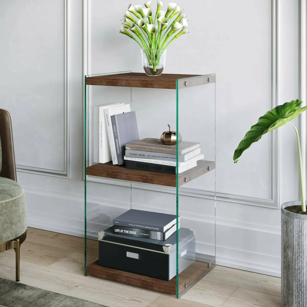 Librerie|Ufficio > Dmora Libreria verticale noce 40x80h cm - Zenobie Marrone Noce