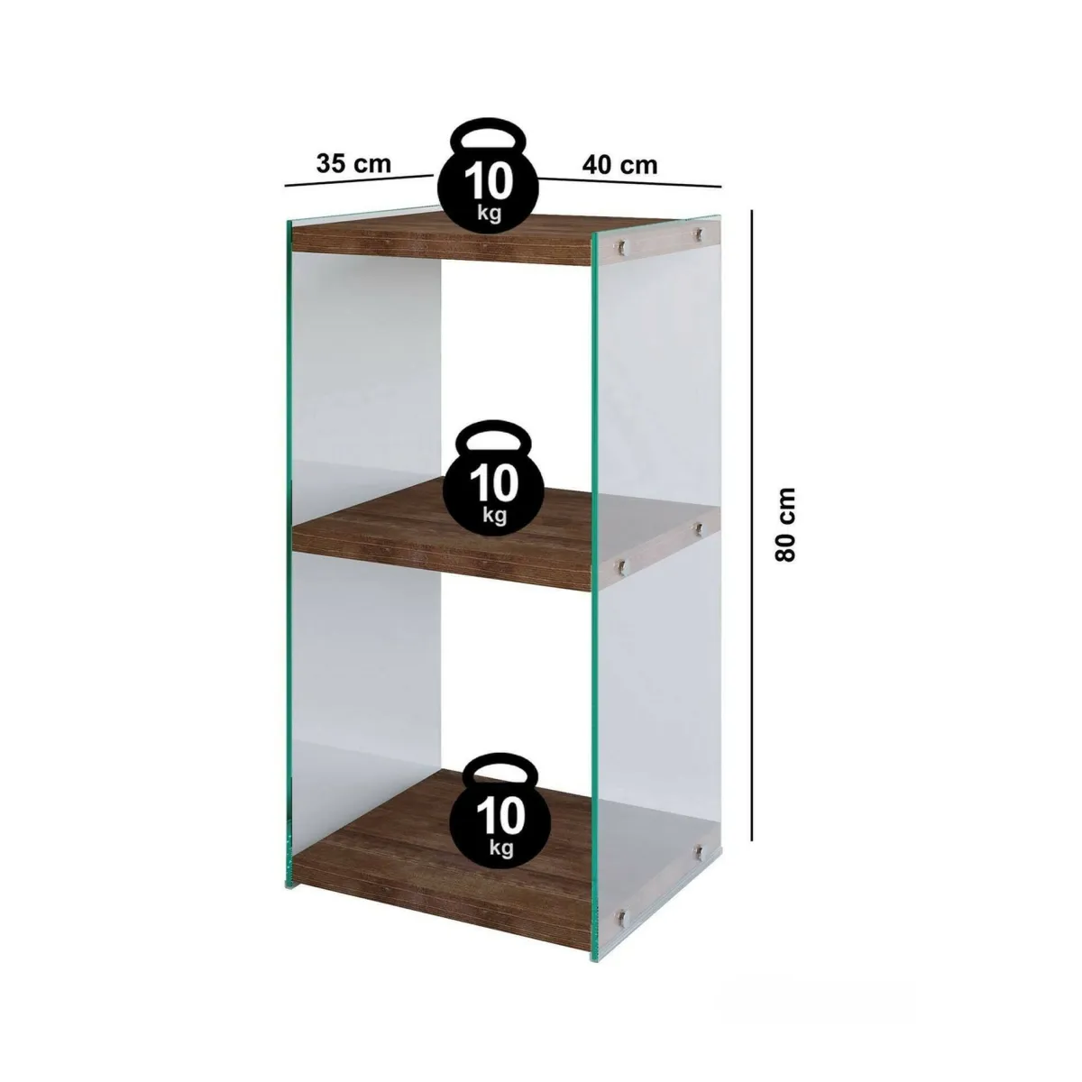 Librerie|Ufficio > Dmora Libreria verticale noce 40x80h cm - Zenobie Marrone Noce