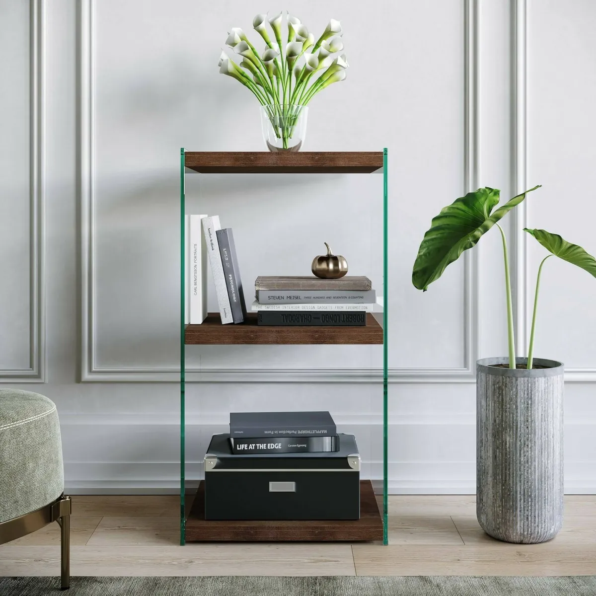 Librerie|Ufficio > Dmora Libreria verticale noce 40x80h cm - Zenobie Marrone Noce