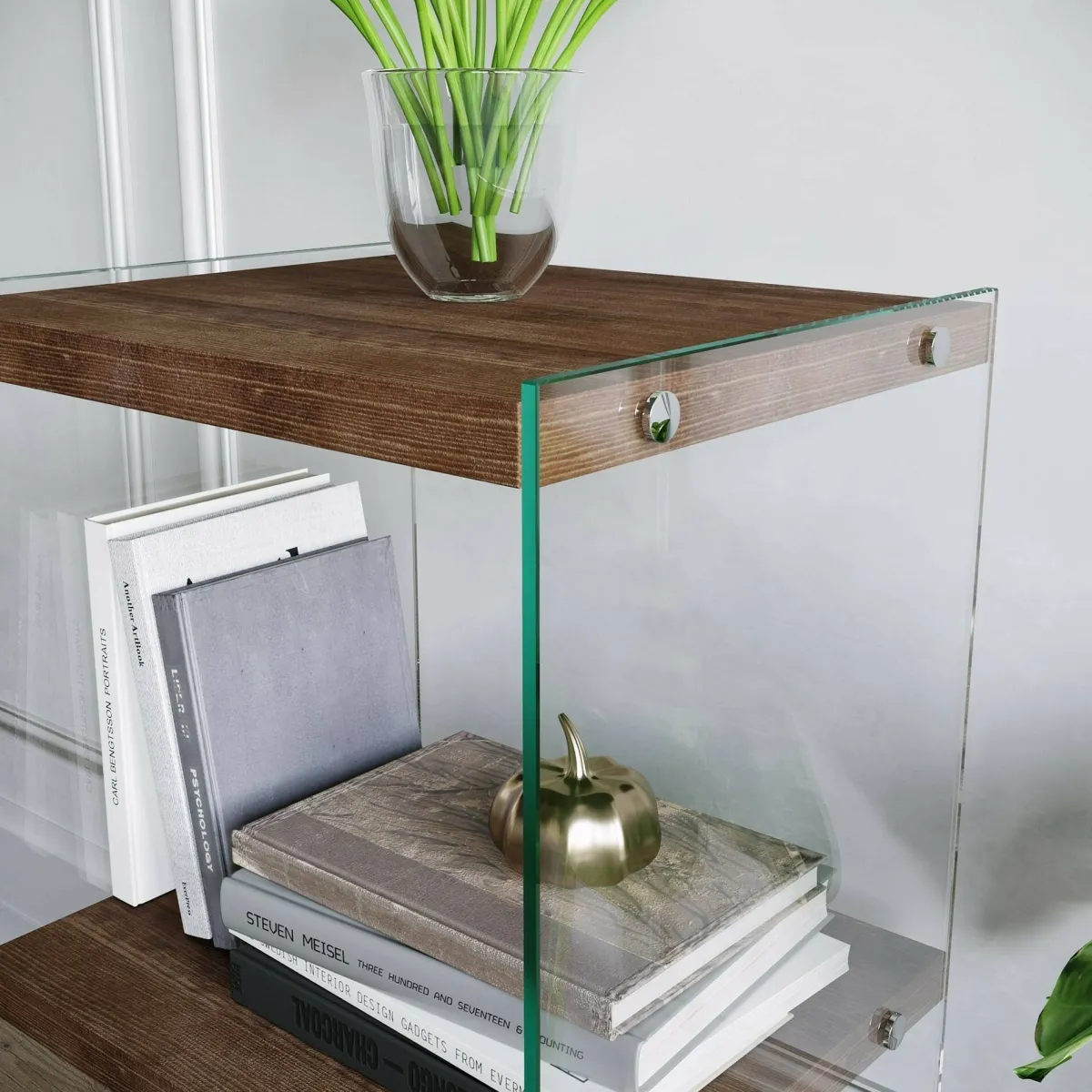 Librerie|Ufficio > Dmora Libreria verticale noce 40x80h cm - Zenobie Marrone Noce