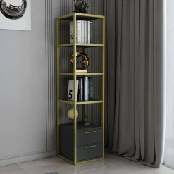 Libreria verticale oro e antracite 39x169h cm - Arsim