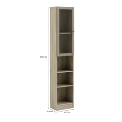 Librerie > Dmora Libreria verticale quercia e bianca 75x170h cm - Gaston Bianco, Marrone Quercia