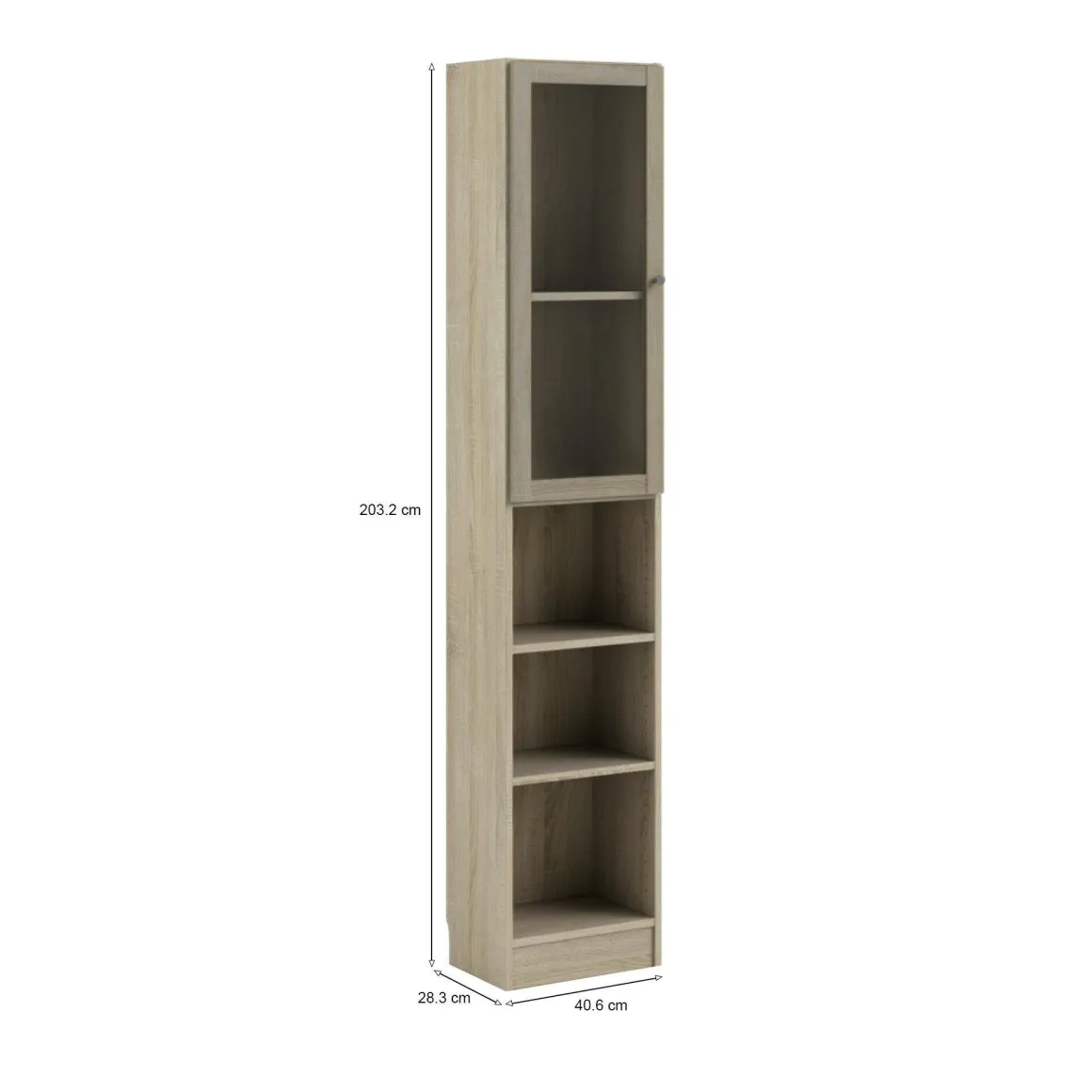 Librerie > Dmora Libreria verticale quercia e bianca 75x170h cm - Gaston Bianco, Marrone Quercia