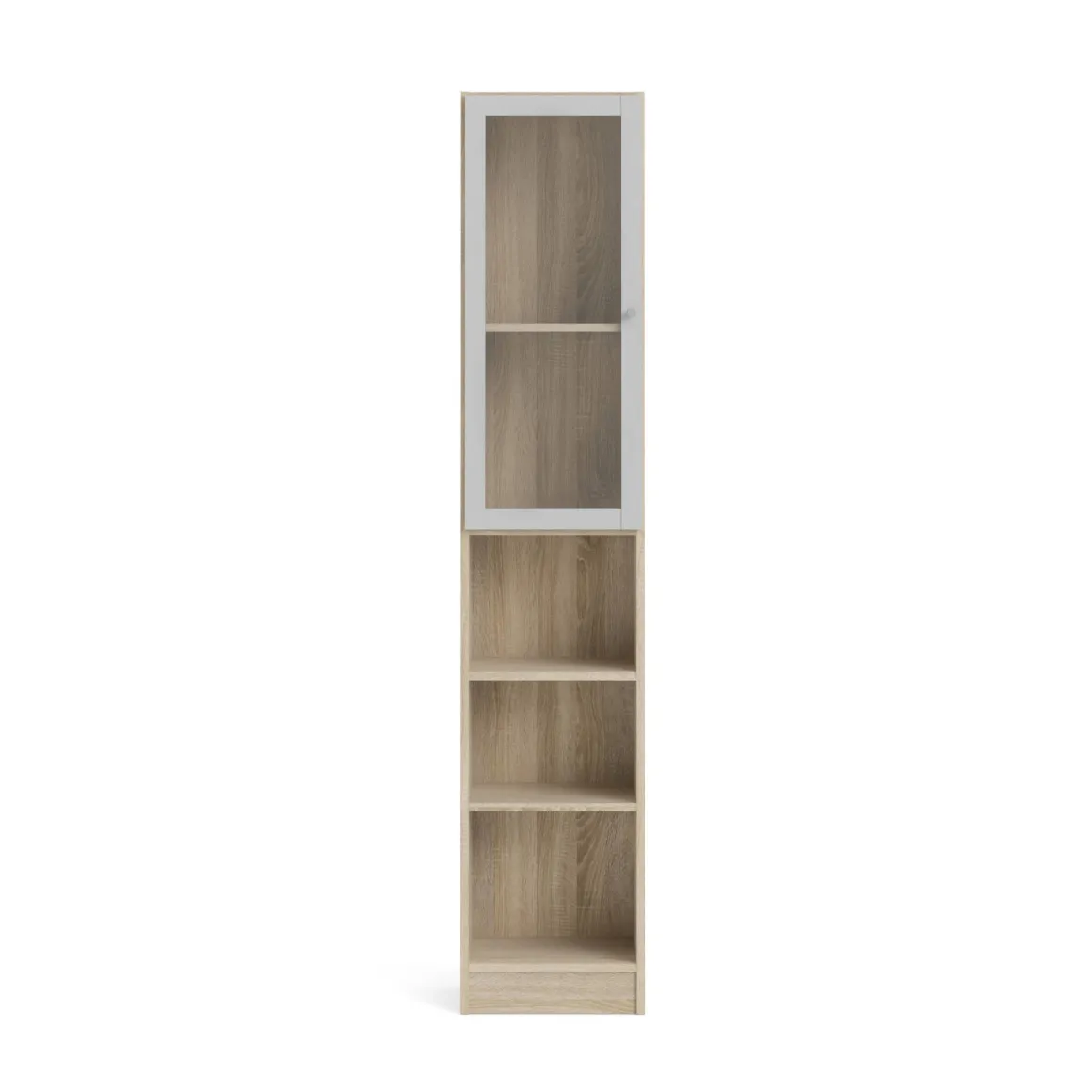 Librerie > Dmora Libreria verticale quercia e bianca 75x170h cm - Gaston Bianco, Marrone Quercia
