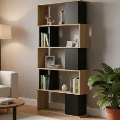 Libreria verticale quercia e nera 80x173h cm - Arg