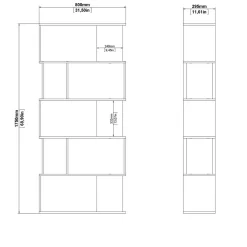 Libreria verticale quercia e nera 80x173h cm - Arg