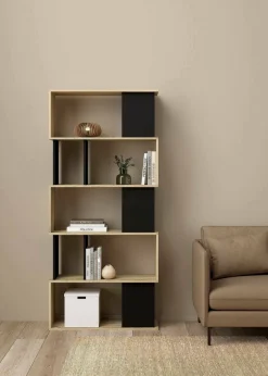 Libreria verticale quercia e nera 80x173h cm - Arg