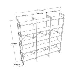 Libreria verticale quercia 170x175h cm - Gauro