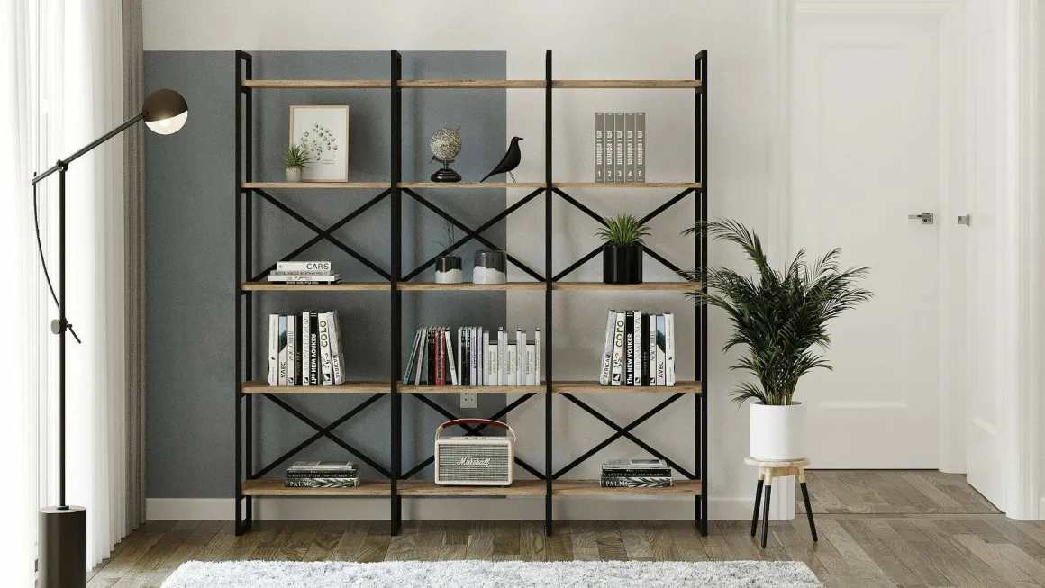 Libreria verticale quercia 170x175h cm - Gauro