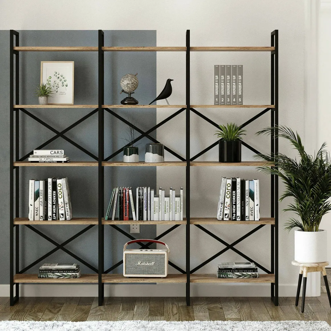 Libreria verticale quercia 170x175h cm - Gauro