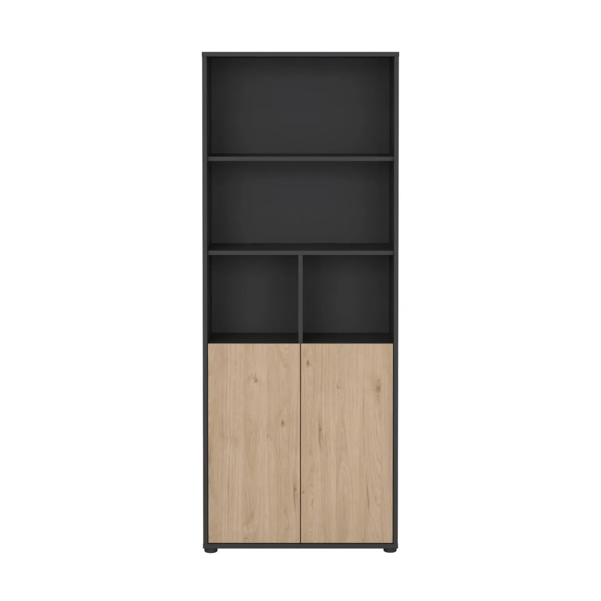 Librerie > Dmora Libreria verticale rovere e grigia 79x204h cm - Arancio Grigio, Marrone Rovere
