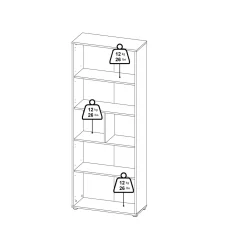 Librerie > Dmora Libreria verticale rovere e grigia 79x204h cm - Arancio Grigio, Marrone Rovere