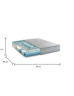 Materassi|Materassi Singoli > Dmora Materasso appoggio naturale singolo 80x190 in Memory Foam sfoderabile - Atilla Bianco