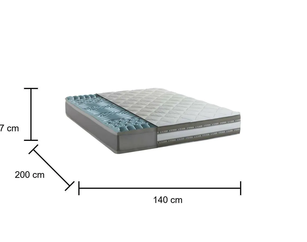 Materasso comfort per cervicale francese 140x200 in Memory Foam sfoderabile - Amega