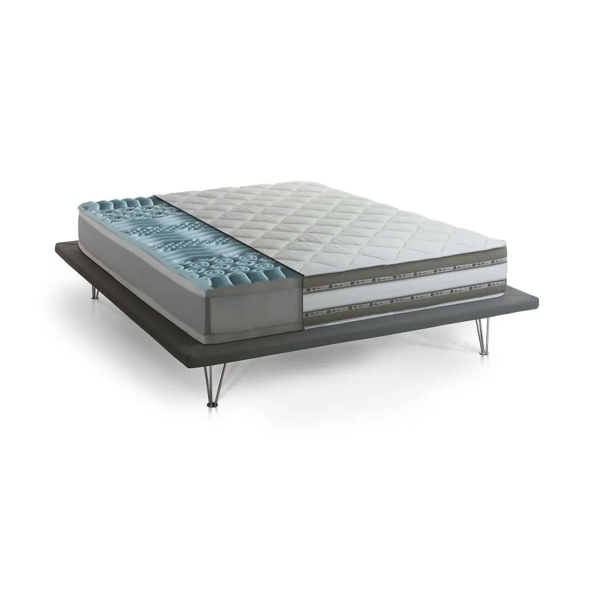 Materassi|Materassi Matrimoniali > Dmora Materasso comfort per la schiena francese 140x190 in Memory Foam sfoderabile - Amega Bianco