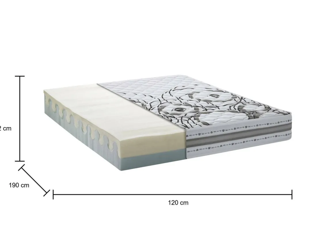 Materasso duraturo piazza e mezza 120x190 in Memory Foam sfoderabile - Wien