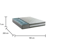 Materassi|Materassi Matrimoniali > Dmora Materasso Matrimoniale 180x200 h27 cm in Memory Foam e Gel Sfoderabile Ortopedico Made in Italy – Amega Bianco